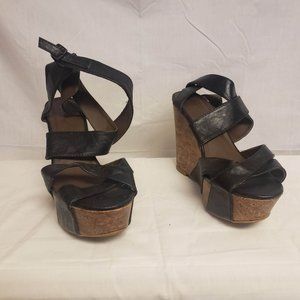 Black Wedge Platform Sandals